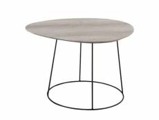 Paris prix - table d'appoint design "gigogne ovale" 69cm naturel