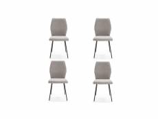 Quatuor de chaises gris-noir - lope : gris - l 47 x l 57 x h 91 cm - neuf