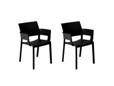 Set 2 fauteuils fiona sable - resol - noir - fibre de verre, polypropylène 580x530x810mm