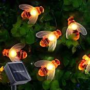 Solar Garden Lights, Honey Bee Fairy String Lights,