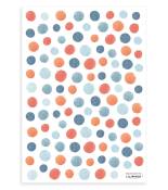 Stickers muraux pois multicolores en vinyle mat multicolore