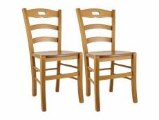 Suzy - lot de 2 chaises teinté chêne et assises en bois