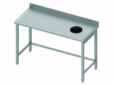Table adossée inox - vide ordure à droite- profondeur 800 - stalgast - - inox1600x800 x800x900mm