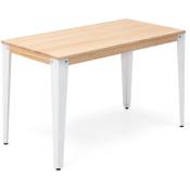 Table bureau Lunds 110x70x75cm Blanc-Naturel. Box Furniture Blanc