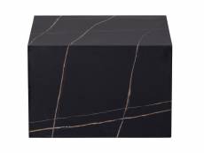 Table d'appoint marbre carré BENJI 40x60x60 cm coloris noir