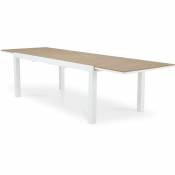 Table de jardin extensible aluminium blanc 300/200x100