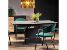 Table de salle à manger extensible avec pied central design noir et métal corvi 839