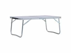 Table en aluminium pliable de camping ,pour jardin ou pique nique blanc 60 x 40 x 26 cm
