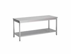 Table inox professionnelle avec etagère basse - gamme 600 - gastro m - - inox700x600 x600x850mm