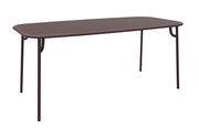 Table rectangulaire Week-end / 180 x 85 cm - Aluminium - Petite Friture rouge en métal