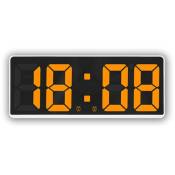 Tlily - RéVeil NuméRique Horloge led Simple Horloge NuméRique Grand éCran Chambre Horloge de Chevet Orange - Blanc-A2