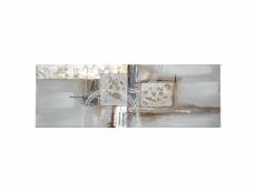 Toile peinture abstrait 50 x 150 cm gris - atmosphera