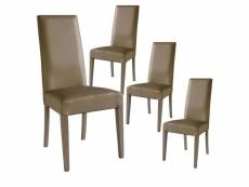 Torino - lot de 4 chaises simili taupe et pieds laqués