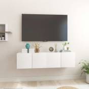 Vidaxl - Meubles tv suspendus 2 pcs Blanc brillant 60x30x30 cm