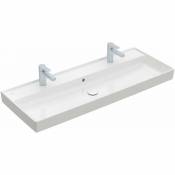 Villeroy & Boch Collaro lavabo sur meuble, 1200 x 470 mm, 2 trous pour robinet, sans trop-plein, non enterré, 4A33C1, Coloris: blanc-alpin - 4A33C101