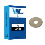 Viswood - 200 rondelles ø 7mm type ll zingué Gris