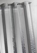 Voilage bicolore à rayures verticales - Argent - 140 x 260 cm