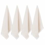 4 Serviettes en coton blanc cassé 40 x 40