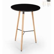 Ahd Amazing Home Design - Table haute pour tabourets design scandinave en bois 60x60 rond en bois Shrub Couleur: Noir