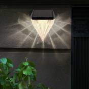 Applique extérieure solaire décoration jardin applique murale LED extérieur, cristaux, design diamant, blanc chaud, LxH 9,8 x 12 cm