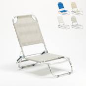 Beach And Garden Design - Chaise de plage pliante transat de piscine en aluminium Tropical Couleur: Gris