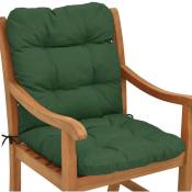 Beautissu Coussin Flair NL - pour chaise fauteuil de jardin terrasse 100x50x8 cm Vert foncé