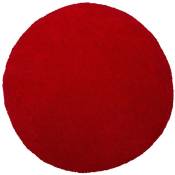 Beliani - Tapis Rond Rouge en Polyester et Coton pour Chambre ou Salon au Style Moderne 140 cm Rouge