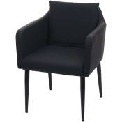 Chaise de salle à manger HW C-H93, chaise de cuisine chaise longue - similicuir noir