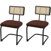 Ensemble de salon extérieur Set HW c-J95 Aspect en aluminium Table en bois avec chaises noires brun foncé 4x