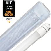 Europalamp - Kit Tube led T8 18W Blanc Froid + Boitier