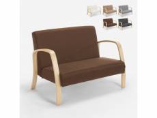 Fauteuil canapé design en bois et tissu pour salon et studio esbjerg - marron Modus Sofà