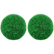 Inlife - Boules de buis artificielles 2 pcs 27 cm - Vert