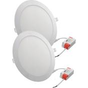 Jandei - 2x Downlight led 18W rond encastrable 6000K,