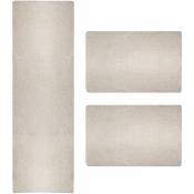 Karat - Descente de lit en peluche Flokati Élite Blanc 1 tapis 67 x 250 cm + 2 tapis 67 x 140 cm - Blanc