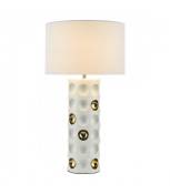 Lampe de table Dimple Céramique blanc,Céramique doré 1 ampoule 71cm