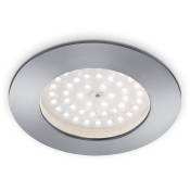 Lampe LED encastrée BRILONER LEUCHTEN ATTACH ONE, 10,5 W, 1000 lm, IP44, couleur aluminium, plastique, Ø 10 cm