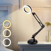 LED Lampe de Bureau Articulée à Bras Flexible Intensité/Température Réglable, Lampe de Chevet d'Architecte USB, Lampe de Lecture Design Industriel en