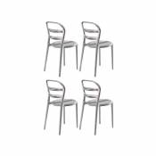 Les Tendances - Chaise design laquée blanc et polycarbonate