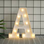 Lettres de l’alphabet à LED avec lumière blanche chaude pour décoration d’intérieur, fête, bar, mariage ou festival（A）,AAFGVC