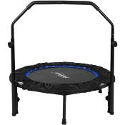 Mini trampoline de fitness pliable avec barre réglable en hauteur diamètre 101 cm jusqu'à 150 kg usage intérieur extérieur trampoline de gym aérobic