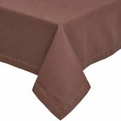 Nappe de table carrée en coton unie Chocolat - 137
