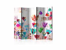 Paravent 5 volets - colorful tulips ii [room dividers]