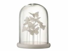 Paris prix - cloche décorative design "papillons" 30cm blanc