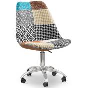 Patchwork Style - Chaise de Bureau Pivotante - Tissu Patchwork - Patty Multicolore - Acier, pp, Tissu, Nylon - Multicolore