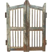 Porte en bois massif et en fer, pour une utilisation