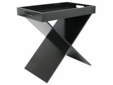 Prak - table d'appoint noire plateau amovible
