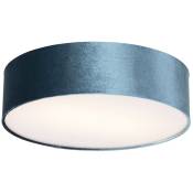 QAZQA drum - Plafonnier - 2 lumière - Ø 40 cm - Bleu - Moderne - éclairage intérieur - Salon I Chambre I Cuisine I Salle à manger - Bleu