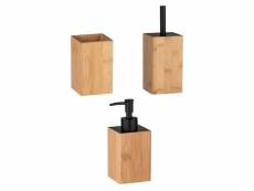 Set accessoires de salle de bain design bambou padua - marron