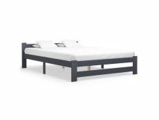 Splendide lits et accessoires edition accra cadre de lit gris foncé bois de pin massif 120x200 cm