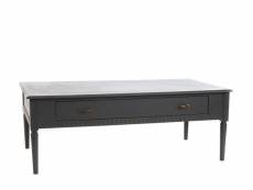 Table basse rectangulaire classique en bois gris patiné